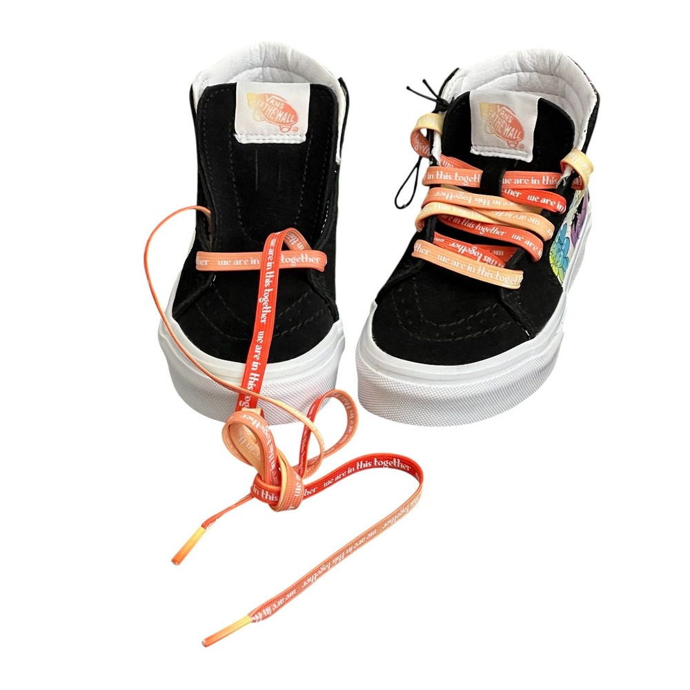 Vans Sk8-Hi Cultivate Care Kids 10.5 Black Multi High Top Sneakers VN000D5F8C3 - Picture 2 of 12